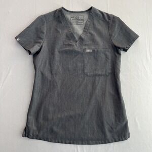 FIGS Scrub Top Women's Size XXS Catarina‎ One Pocket Graphite Gray FW1000